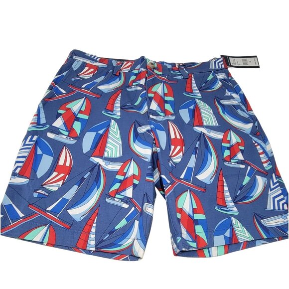 Vineyard‎ Vines Chino Dress Golf Shorts Sailboat Pattern Size 30 - Picture 2 of 7